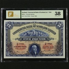 1944 Scotland Commercial Bank of Scotland Ltd 5 libras esterlinas comprar usado  Enviando para Brazil