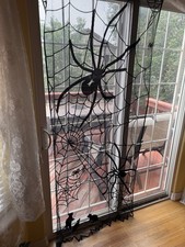Painel cortina esqueleto Halloween preto coleção aranhas de renda Heritage 38 x 84 comprar usado  Enviando para Brazil
