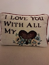 Travesseiro de tapeçaria para dia dos namorados Country Farmhouse Love You HEART 13X9 comprar usado  Enviando para Brazil