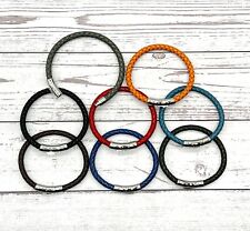 Pulseira masculina de couro trançado com fecho de botão de metal cromado comprar usado  Enviando para Brazil