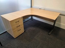 Shaped corner desk for sale  ROYSTON