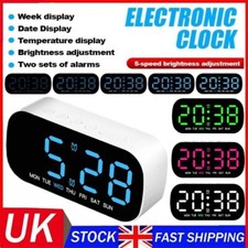 Despertador digital elétrico LED rede elétrica espelho display quarto cabeceira Reino Unido comprar usado  Enviando para Brazil