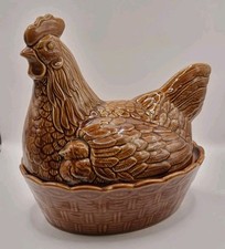 Brown ceramic hen for sale  WIMBORNE