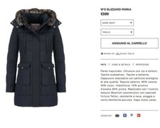 Woolrich blizzard parka usato  Villimpenta