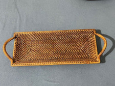Pampered Chef Woven Selections alças retangulares de cesta de servir vime 20 x 7, usado comprar usado  Enviando para Brazil