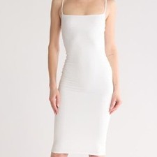 Vestido midi branco sem mangas elástico guarda-roupa nu tamanho M comprar usado  Enviando para Brazil