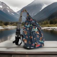 Mochila REI Kavu Sling bolsa de corda Sasquatch estampa pé grande azul caminhada acampamento comprar usado  Enviando para Brazil