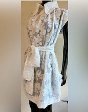 Mini blusa túnica vintage Vivienne Westwood aplique de renda branca Devore 42 M 8 comprar usado  Enviando para Brazil