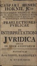 Caspar Heinrich Horn: Praelectiones Publicae De Interpretatione juridica 1728 comprar usado  Enviando para Brazil