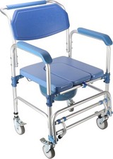 Cadeira cômoda de chuveiro YBAYMY 4 em 1 com rodas – vaso sanitário de cabeceira para cuidados domiciliares comprar usado  Enviando para Brazil