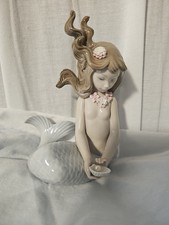 Estatueta de porcelana vintage LLADRO #1415 Mirage Mermaid segura pérola em concha ESTADO PERFEITO comprar usado  Enviando para Brazil