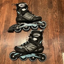 Patins femininos Rollerblade Zetra blade com em linha tamanho 6 azul água e preto excelente estado usado comprar usado  Enviando para Brazil