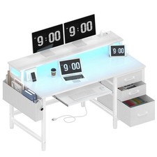 Usado, Mesa de computador branca Lufeiya com gavetas de arquivos, mesas de escritório em casa 47 polegadas comprar usado  Enviando para Brazil