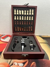Kit de ferramentas abridor de vinho 4 peças saca-rolhas conjunto de rolha com conjunto de xadrez caixa de madeira, usado comprar usado  Enviando para Brazil