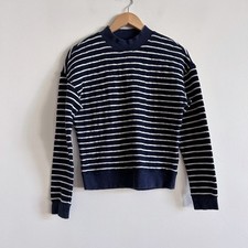 Suéter Madewell azul marinho branco listrado bretão acolchoado listrado ponto, usado comprar usado  Enviando para Brazil