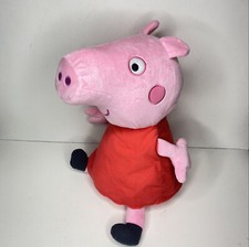 Vestido vermelho brinquedo bicho de pelúcia Peppa Pig 2003 Fiesta rosa grande 17,5" comprar usado  Enviando para Brazil
