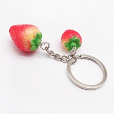 4 peças bolsa berloques chaveiro frutas resina morango chaveiro joias pingente suprimentos comprar usado  Enviando para Brazil