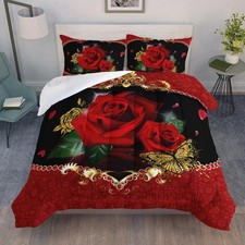 Conjunto de edredom AILONEN 3D rosa vermelha tamanho completo roupa de cama de microfibra *sem fronhas*, usado comprar usado Conjunto de edredom AILONEN 3D rosa vermelha tamanho completo roupa de cama de microfibra *sem fronhas*, usado comprar usado  Enviando para Brazil