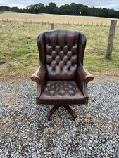 Leather chesterfield style for sale  MUIR OF ORD