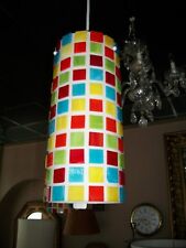 LUMINÁRIA PENDURADA EM MOSAICO LUCITE LUMINÁRIA/QUADRADOS DE VITRAIS comprar usado  Enviando para Brazil