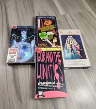 Rare Horror Movie VHS Lot (4) Igor Lunatics Final Terror Elvira Equinox Knocks  comprar usado Rare Horror Movie VHS Lot (4) Igor Lunatics Final Terror Elvira Equinox Knocks  comprar usado  Enviando para Brazil
