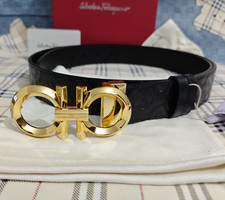 Autêntico cinto de couro Salvatore Ferragamo largura: 3,5 cm/1,38 pol comprar usado  Enviando para Brazil