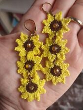 Orecchini girasole fatti usato  Bologna