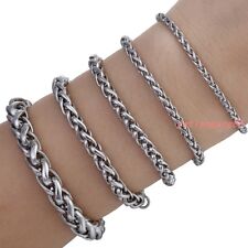  Brazalete de eslabón de trigo de acero inoxidable 3/4/6/8 mm para hombre cadena niños joyería de fahsion segunda mano  Embacar hacia Mexico