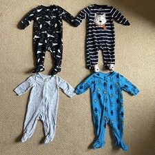 Pijamas com pés de 6 meses para bebê menino manga comprida com zíper conjunto de 4 pés, usado comprar usado  Enviando para Brazil