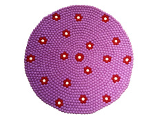 Tapete redondo rosa com feltro - 100 cm de diâmetro com bolas de 2,2 cm comprar usado  Enviando para Brazil