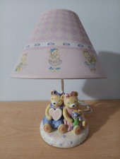 Abajur vintage para quarto de bebê feminino com ursinhos de pelúcia e abajur decorado rosa roxo comprar usado  Enviando para Brazil