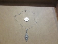 COLAR PINGENTE DE FILIGRANA DE PRATA ESTERLINA ART DÉCO comprar usado  Enviando para Brazil