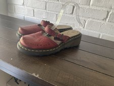 Sandálias Dr Martens Vintage Y2K Feminina Couro Vermelho Plataforma Mary Jane Tamancos Tamanho 8 comprar usado  Enviando para Brazil