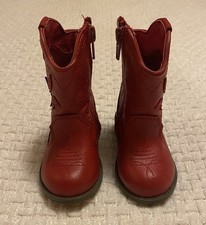 Botas de cowboy vermelhas para bebês meninas tamanho 4 vaqueira em excelente estado usado fazenda outono inverno country western, usado comprar usado  Enviando para Brazil