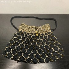Bolsa de crochê Lorenza Gandaglia Zora alça superior feita à mão na Itália ouro preto, usado comprar usado  Enviando para Brazil