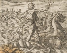 A. TEMPESTA (1555-1630), Neptun wysyła powodzie do Troi, 1610, akwaforta na sprzedaż  Wysyłka do Poland