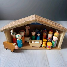 Wooden nativity set for sale  LOUTH