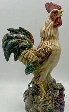 Assador/galinha em pedestal vintage de cerâmica com legumes, uvas e folhas de jardim comprar usado  Enviando para Brazil