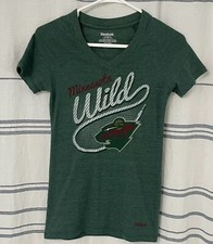 Camiseta NHL Minnesota Wild feminina tamanho pequeno logotipo Reebok manga curta gola V comprar usado  Enviando para Brazil