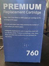 Brother Genuíno TN760 Cartucho de Toner Preto de Alto Rendimento, Pacote com 2 Caixa Aberta Selada comprar usado  Enviando para Brazil