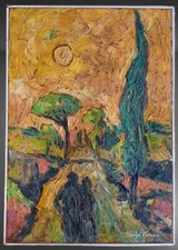 Antique oil painting d'occasion  Expédié en Belgium