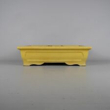 Usado, Vaso de bonsai Tokoname Yamaaki amarelo envidraçado retangular 12,6" (32cm) genuíno SD446 comprar usado  Enviando para Brazil