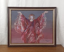 Retrato Vintage de Alla Pugachova, Pintura Têmpera Original, Artista Berezhna comprar usado  Enviando para Brazil