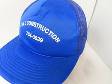 Usado, Chapéu J&L Construction VTG Snapback MALHA 1980s corda fina azul boné puff espuma YA comprar usado  Enviando para Brazil