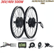 Kit de motor de engrenagem sem escova 36V 48V 500W cubo de bicicleta elétrica conjunto de rodas tração dianteira traseira comprar usado  Enviando para Brazil