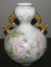 Urna/vaso KTK China Lotus Ware com flores e ouro rosas em relevo e estampa comprar usado  Enviando para Brazil