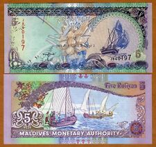 Veleiros Maldivas, 5 Rufiyaa, 2011, P-18e, UNC comprar usado  Enviando para Brazil