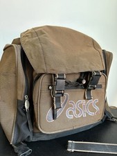 Bolsa ASICS marrom vintage logotipo alças Y2K mochila roupas esportivas comprar usado  Enviando para Brazil