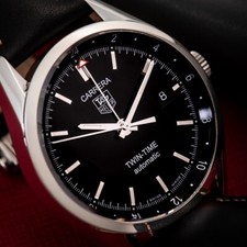 TAG Heuer carrera calibre 5 twin time gmt white dial watch wv2115 automatic comprar usado  Enviando para Brazil