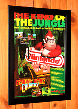 1994 Donkey Kong Country SNES Nintendo pequeno pôster promocional vintage página de anúncio emoldurada comprar usado  Enviando para Brazil